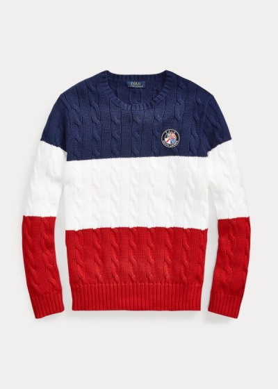 Sueter Polo Ralph Lauren Hombre Rojos / Blancos / Azul Marino - Polo Cookie Cotton - ACEKG1657